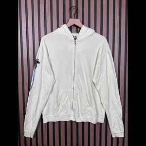 Freecity Cream Hoodie with Black and Blue Accents